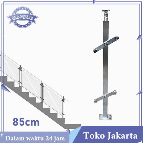 Jual Railing Tangga Kaca Hollow 85cm Railing Tangga Stainless Kaca ...