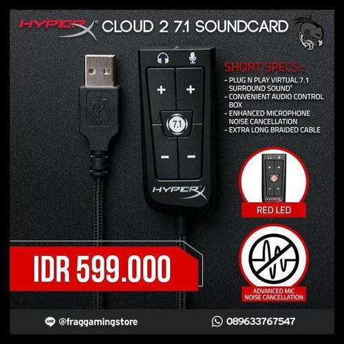 Jual HYPERX CLOUD 2 USB SOUND CARD / SOUNDCARD 7.1 VIRTUAL SURROUND