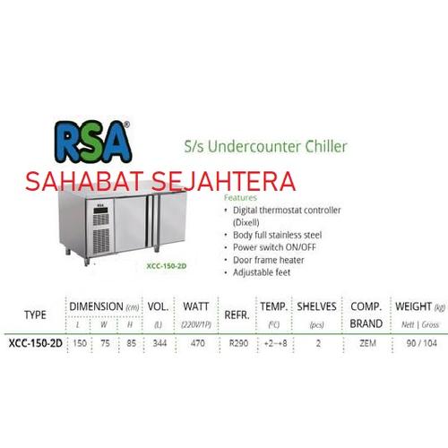 Jual Stainless Steel Undercounter Chiller RSA XCC-150-2D Chiller ...