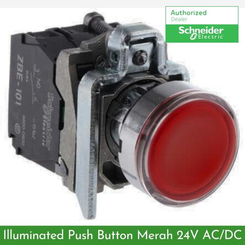 Promo Schneider Metal Illuminated Push Button 24VAC Red - XB4BW34B5 ...