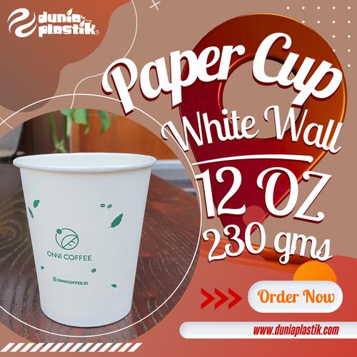 Jual Cetak PAPER CUP 12 OZ / HOT CUP - WHITE WALL | 1000 PCS - Kota ...