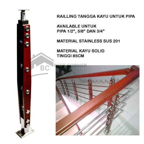 Jual Tiang Railling Tangga Kayu PIPA / Ralling tangga Stainless 201 ...
