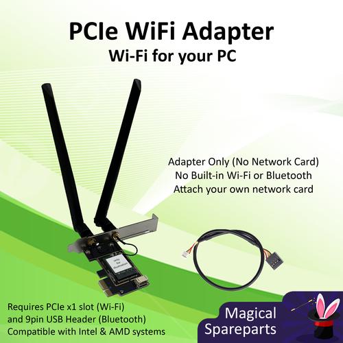 Jual PCIe x1 Adapter M.2 NGFF Wireless Card Set Bluetooth WiFi for PC