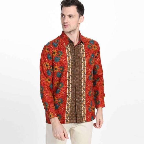 kemeja batik pria motif bakung
