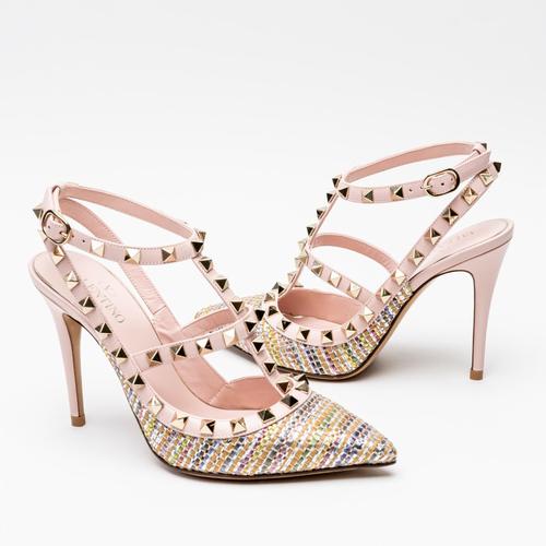 Valentino Garavani Rockstud Ankle Heel 100 Multicolor/Rose Quartz di  Authenticbrandstore Tokopedia