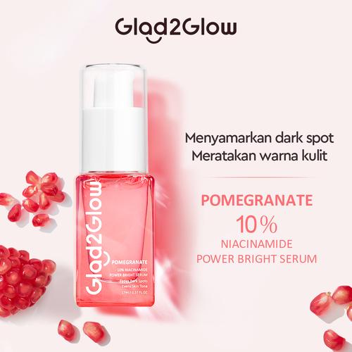 Promo Glad2Glow Pomegranate 10 Niacinamide Power Bright Serum 17ml BPOM