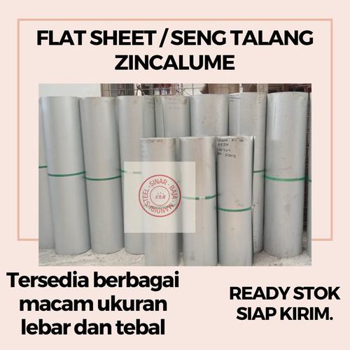 Jual FLAT SHEET / PLAT TALANG ZINCALUME Tb 0,3mm LEBAR 1214 1 ROLL 20M