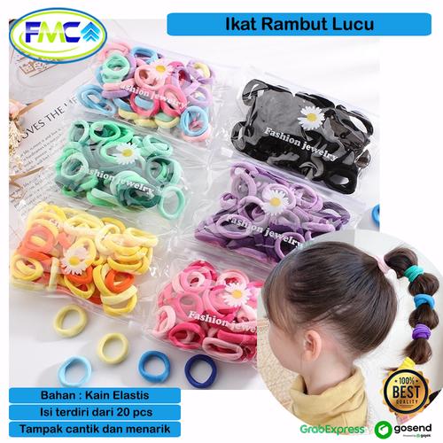 Jual Ikat Rambut Anak Karet Kuncir Rambut Warna Warni Lucu Korea