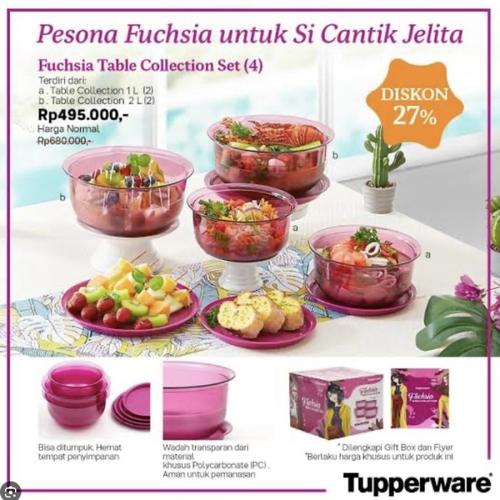 Jual Tupperware Table collection set 1 Liter & 2 Liter - Purple-2 L& 1 ...