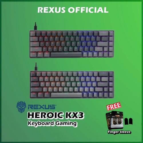 Promo Rexus Heroic KX3 Mechanical Gaming Keyboard RX-KX3 KX-3 - Grey ...