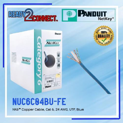 Jual PANDUIT NETKEY NUC6C04BUFE NK6 Copper Cable UTP Cat 6 24 AWG Blue