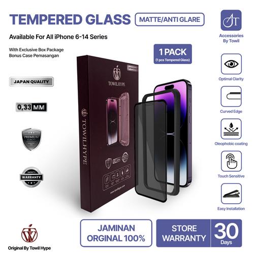 Jual Tempered Glass Matte Anti Glare iPhone 12 13 14 Pro Max Plus