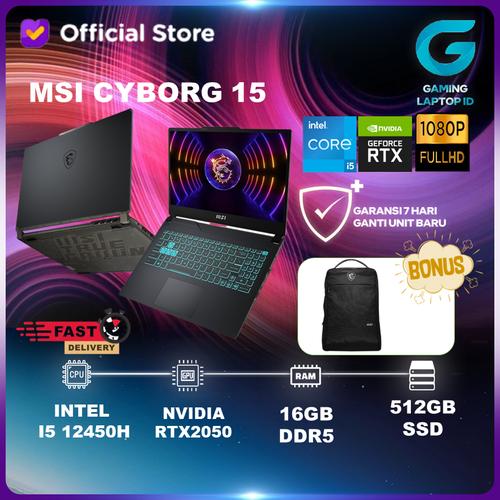 Promo MSI CYBORG 15 I5 12450H RTX2050 4GB/ 16GB 512GB W11 15.6FHD IPS ...
