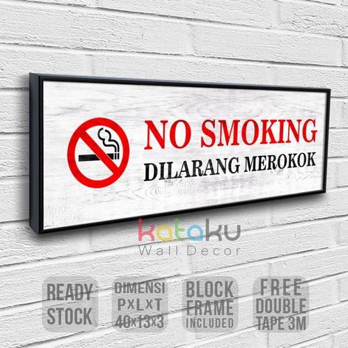 Jual [Baru] Papan Tanda Tulisan No Smoking Area Sign Dilarang Merokok ...