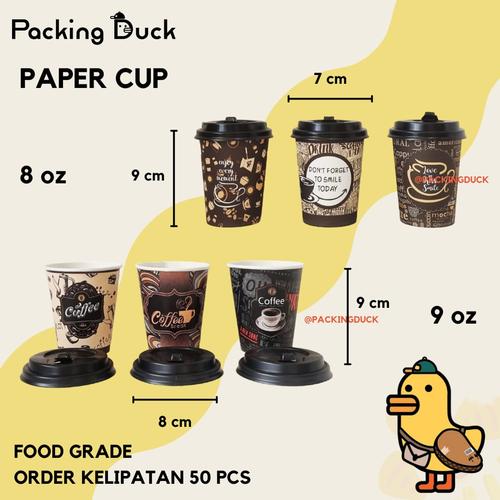 Jual PAPER CUP 8oz MOTIF / PAPER CUP 9oz MOTIF / GELAS KOPI TEH - 8oz ...