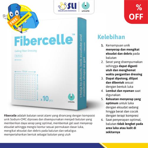Jual 1 BOX FIBERCELLE GELLING FIBER DRESSING LUKA BERNANAH PENDARAHAN 10 cm x 20 cm