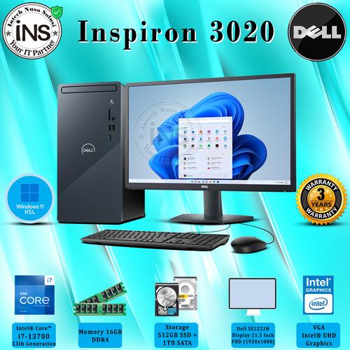 Jual PC DELL Inspiron 3020 MT i7-13700 16GB 1TB+512GB SSD W11HSL