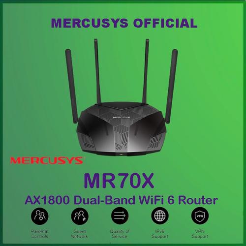 Promo Mercusys MR70X AX1800 Dual-Band WiFi 6 Router Mercusys MR 70X ...