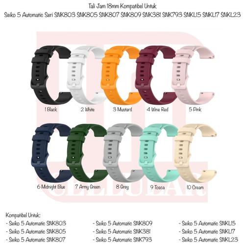 Jual OYE Strap Silikon 18mm For Seiko Seri SNK803 SNK805 SNK807