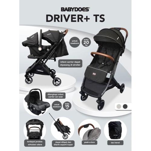 Jual Stroller + Car Seat Babydoes Driver+ TS 2249 Kereta Dorong Bayi GREY, PLASTIC WRAP