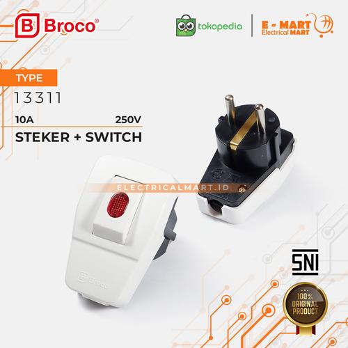 Jual BROCO STEKER + LAMPU / Steker + Switch ON OFF 13311 Colokan Saklar ...