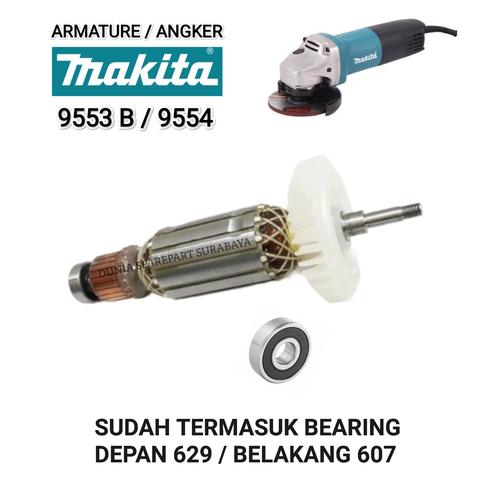 Jual PART ANGKER MAKITA 9553 ARMATURE DINAMO GERINDA 9553 B / 9553 NB ...