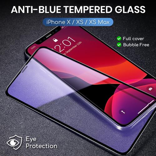 Jual iPhone X XS MAX Tempered Glass Radiasi Anti Gores Blueray