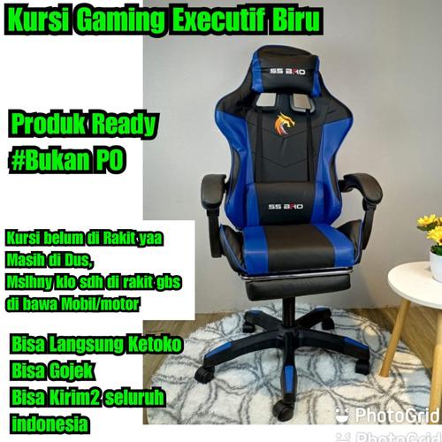Jual Kursi Gaming Executif New Versi Biru Kursi Kantor Sandaran kepala