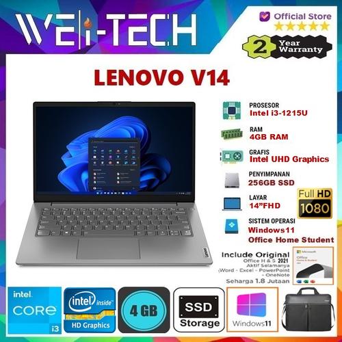 Promo LAPTOP LENOVO V14 i3-1215U 8GB 256GB SSD 14"FHD Win11 OHS Cicil 0 ...