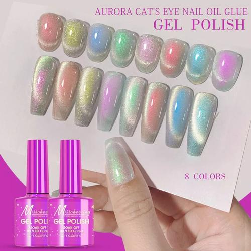 Jual misscheering aurora cat eyes nail gel polish 7.5ml nail art kutek