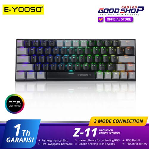 Promo E-YOOSO Z-11 MECHANICAL KEYBOARD 63 KEY BLACK GREY RGB FOUR MODE ...