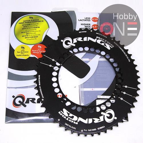Plateau (anneau) ROTOR 53AT(38) BCD110x5 Extérieur Aérodynamique - Noir - Pour Vélo - Neuf