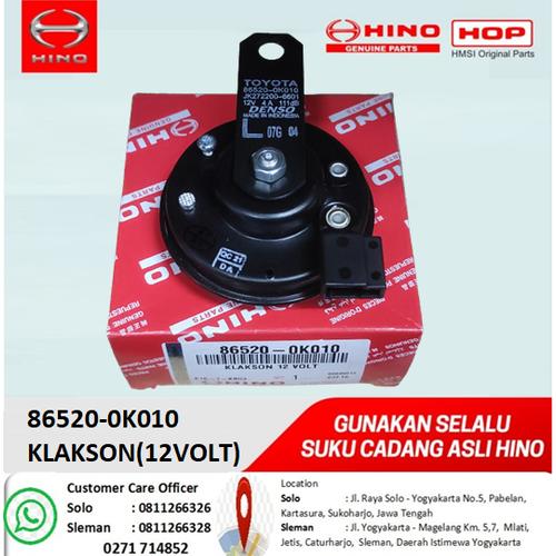 Promo Klakson Hino 300/Dutro 12 Volt No.Part 865200K010 Kab