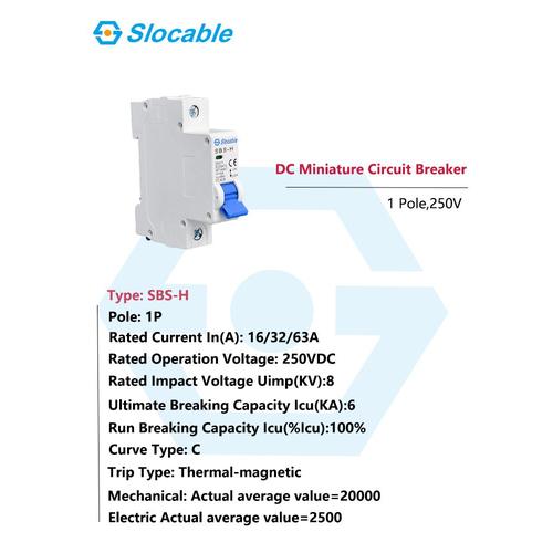 Disjoncteur C60H-DC 1P 4A Courbe C 250Vdc – Protection Circuit Courant Continu, Coupure 20 KA, Pour Applications DC - 5