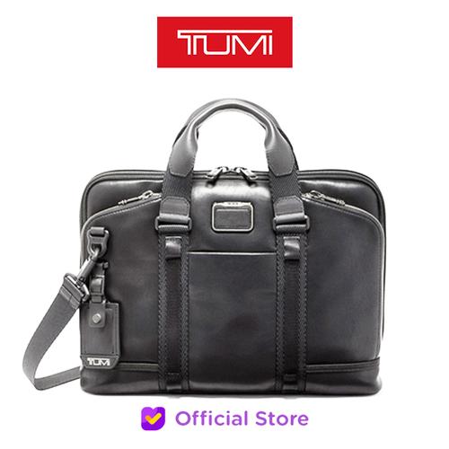 Promo TUMI Alpha Bravo Academy Leather Briefcase Tas Kerja Black