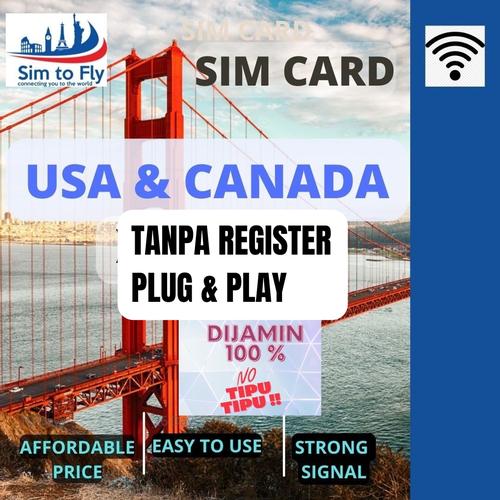 Jual Sim Card USA CANADA 30 Days ( Simcard Amerika Serikat ) 10 GB