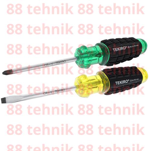 Jual TEKIRO OBENG PLUS MINUS GAGANG KARET 6MM - ORIGINAL TEKIRO ...