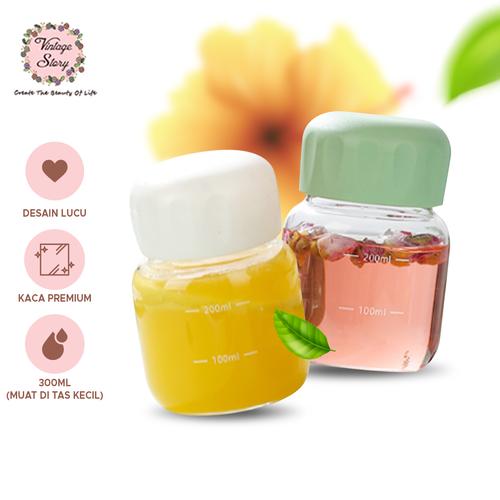 Promo Botol Minum Mini Isi Jus Kopi Tea Dingin Panas Kaca Tebal Anti ...