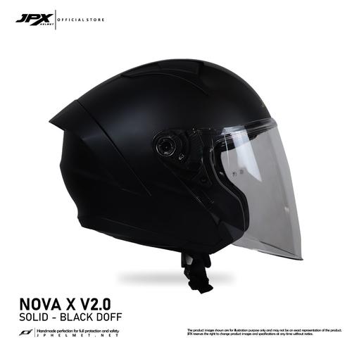 Promo Helm JPX Half Face NovaX V2.0 Solid Black Doff, L Cicil 0 3x