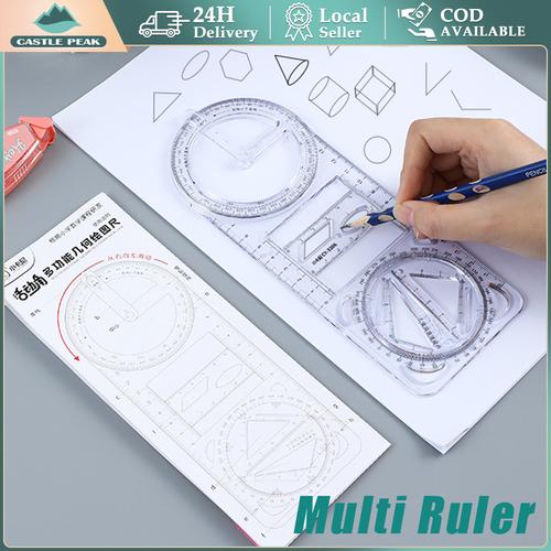 Jual Penggaris busur derajat multifungsi, Multi function geometric ...