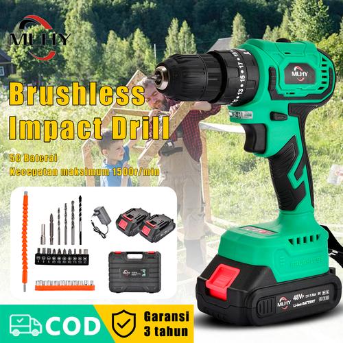 Jual Brushless Mesin bor 10mm bor Full Set Of Drill Impact Cordless ...