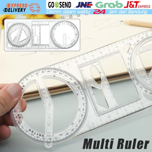 Jual Penggaris busur derajat multifungsi, Multi function geometric ...