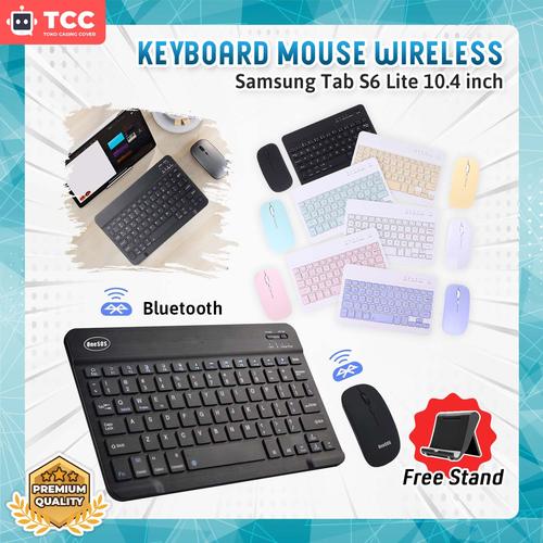Samsung Tab S6 Lite Combo Wireless Keyboard Mouse Bluetooth Stand  Keyboard Pink di Tokocasingcover Tokopedia