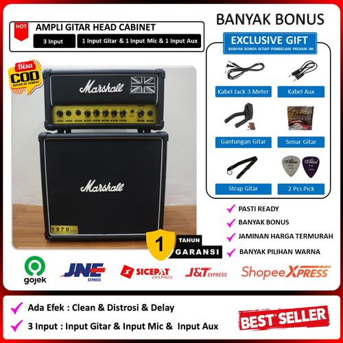 Jual Ampli Gitar Marshall 10 In 3 Input Head Cabinet Bonus Kabel Jack