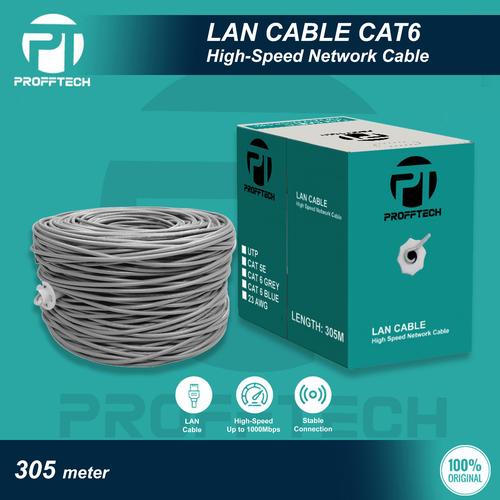 Promo Kabel LAN CAT 6 UTP. 305 Meter. 23 AWG. Original ProffTech. CAT