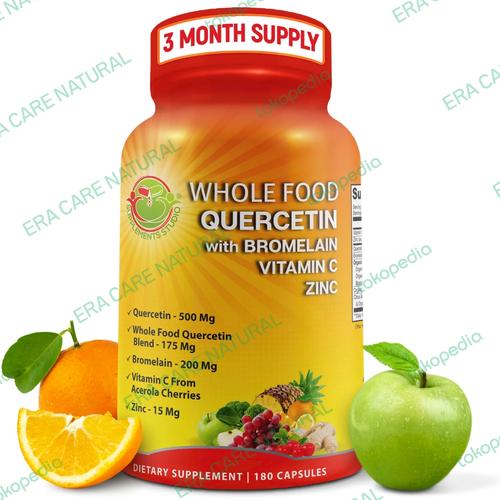 Jual Quercetin & Bromelain Zinc Whole Foods ORGANIC 180 Caps ORI for