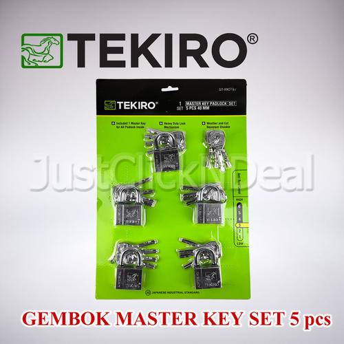 Jual TEKIRO Gembok Master Key Set 5 pcs 40 50 mm Kunci Ruko Gerbang ...