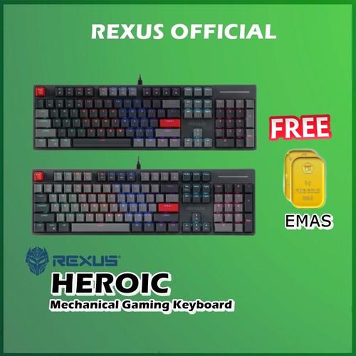 Jual Rexus Heroic KX5 Mechanical Gaming Keyboard Full Size RXKX5 KX5