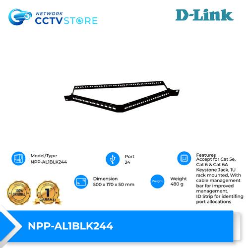 Jual D-LINK NPP-AL1BLK244 Angular Patch Panel UTP 24 Port Unloaded ...