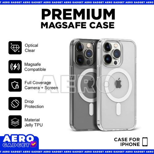 Promo Casing iPhone 11 12 13 14 15 Pro Max Plus Magsafe Clear Case Anti
